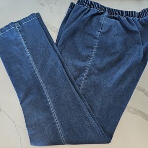 Tall Womans Denim Blue Elastic Waist Jeans